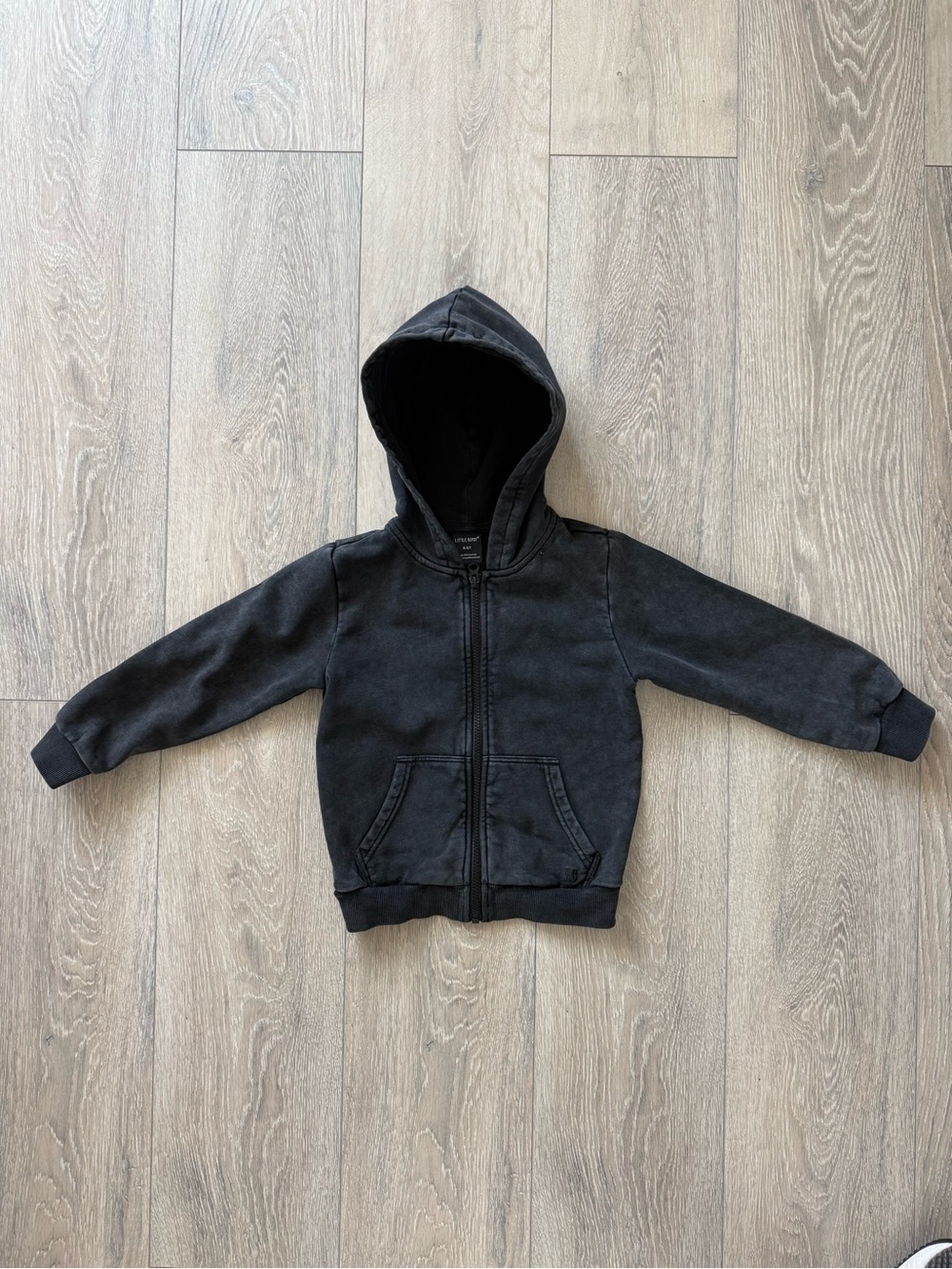 Little Bipsy - Acid Washed Black Zip-Up Hoodie